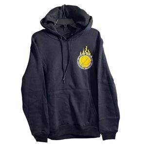 CHEMISTRY Men's Black Graphic Basketball Hoodie Pullover Athletic Long Sleeves S